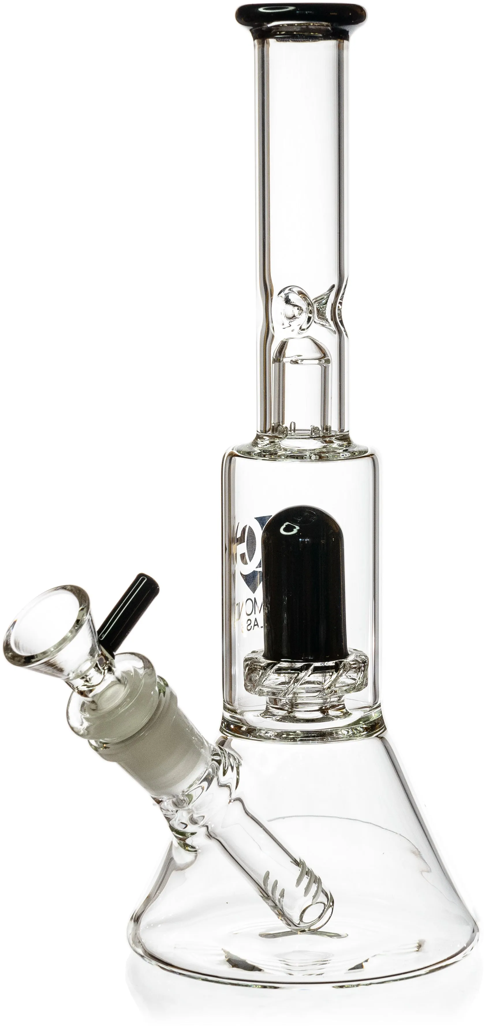 10 Skinny Neck Beaker Bong w/ showerhead UFO perc   splashguard, by Diamond Glass