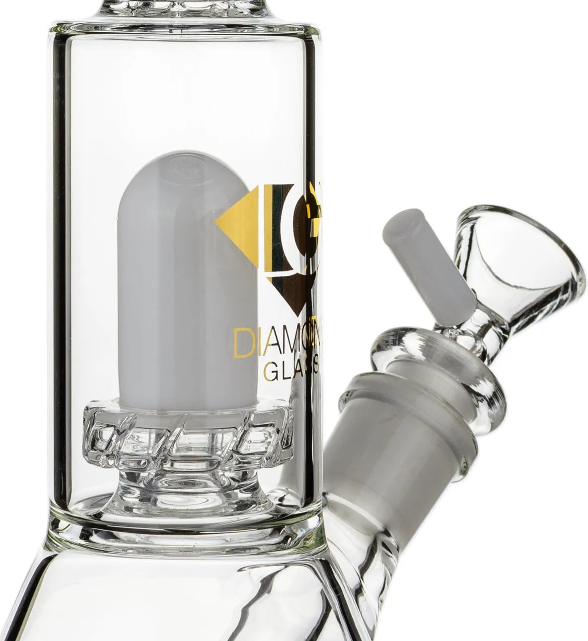 10 Skinny Neck Beaker Bong w/ showerhead UFO perc   splashguard, by Diamond Glass