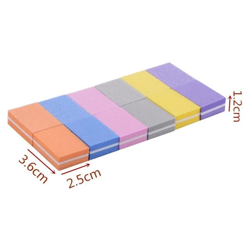 100pcs/lot Professional Nail File Mini Sponge Nail Sanding Blocks UV Gel Polish Cuticle Remover Manicure Tools Nail Buffer Files