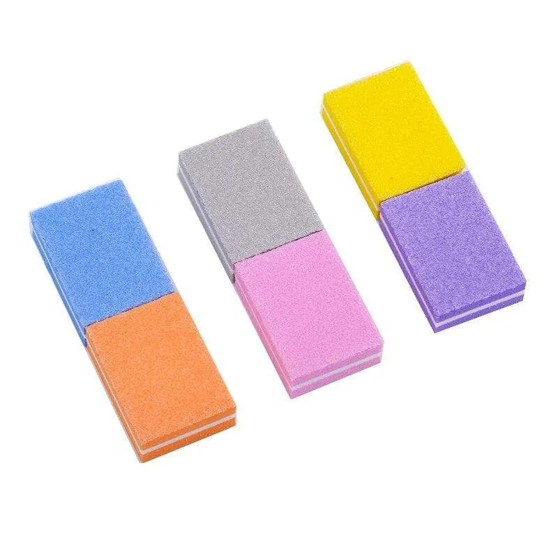 100pcs/lot Professional Nail File Mini Sponge Nail Sanding Blocks UV Gel Polish Cuticle Remover Manicure Tools Nail Buffer Files