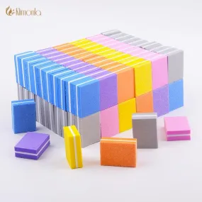 100pcs/lot Professional Nail File Mini Sponge Nail Sanding Blocks UV Gel Polish Cuticle Remover Manicure Tools Nail Buffer Files