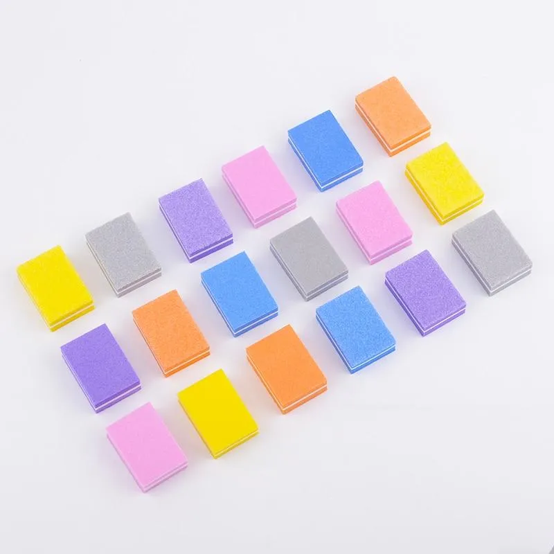 100pcs/lot Professional Nail File Mini Sponge Nail Sanding Blocks UV Gel Polish Cuticle Remover Manicure Tools Nail Buffer Files