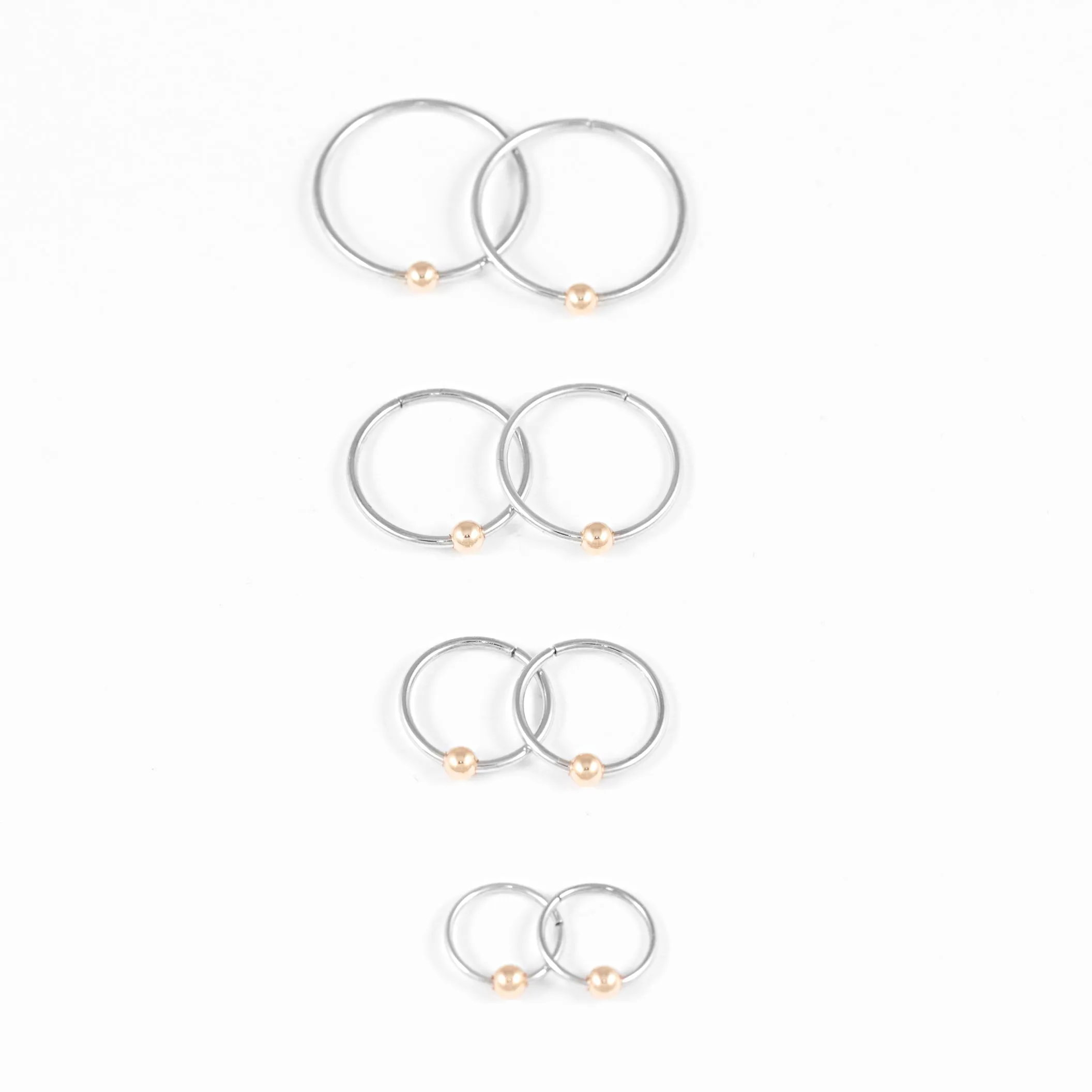 12mm Sleepers Hoop Earrings – 10k White Gold – Small