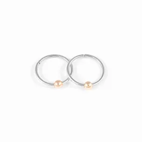 12mm Sleepers Hoop Earrings – 10k White Gold – Small