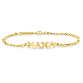 14k 4 Letter Small Curb Chain Bracelet