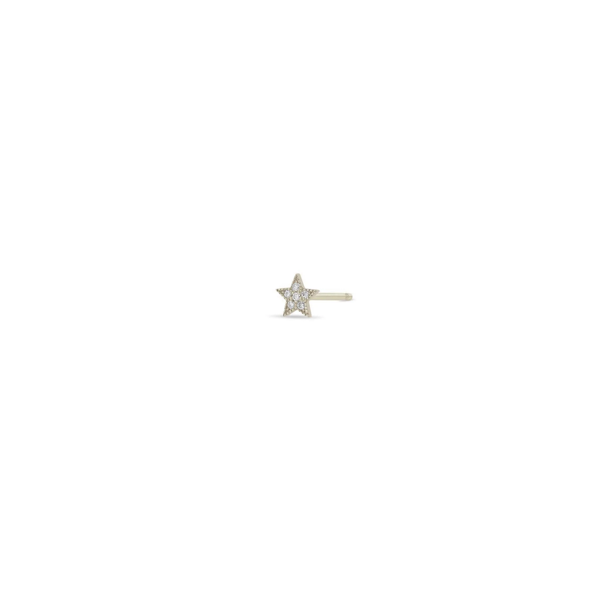 14k Itty Bitty Pavé Diamond Star Stud