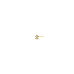 14k Itty Bitty Pavé Diamond Star Stud