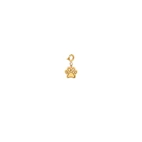 14k Midi Bitty Dog Paw Charm on Spring Ring