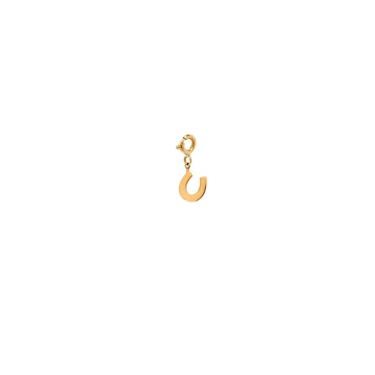 14k midi bitty horseshoe charm on spring ring