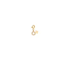 14k midi bitty pave diamond male symbol charm on spring ring