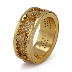 14K Yellow Gold Mechanic Ring - 1022