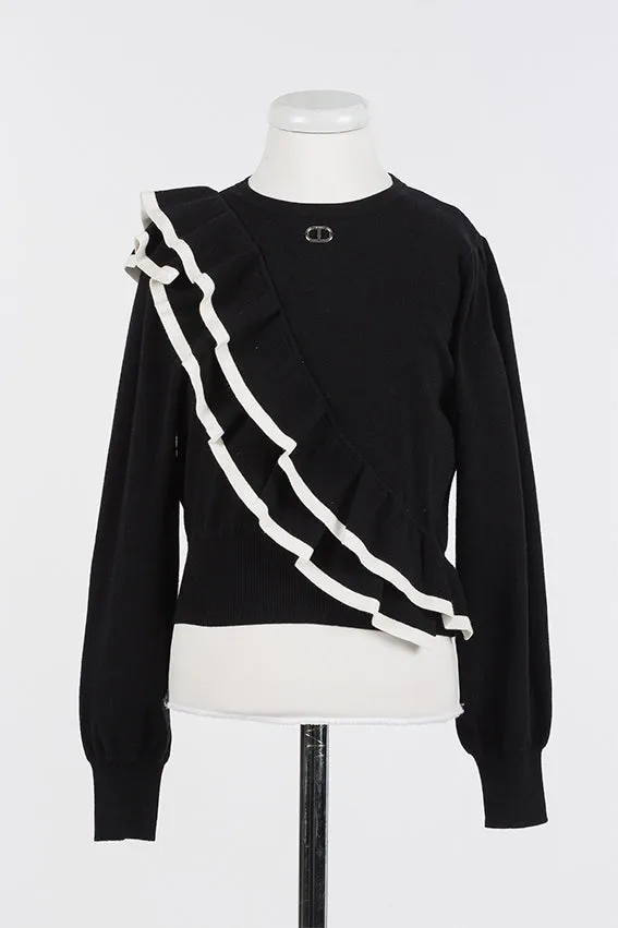 242GJ3021-SWEATER-Black/White