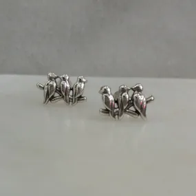 3 Birds Stud Earrings