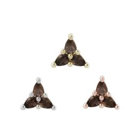 3 Little Pears - Smoky Quartz - Threadless End