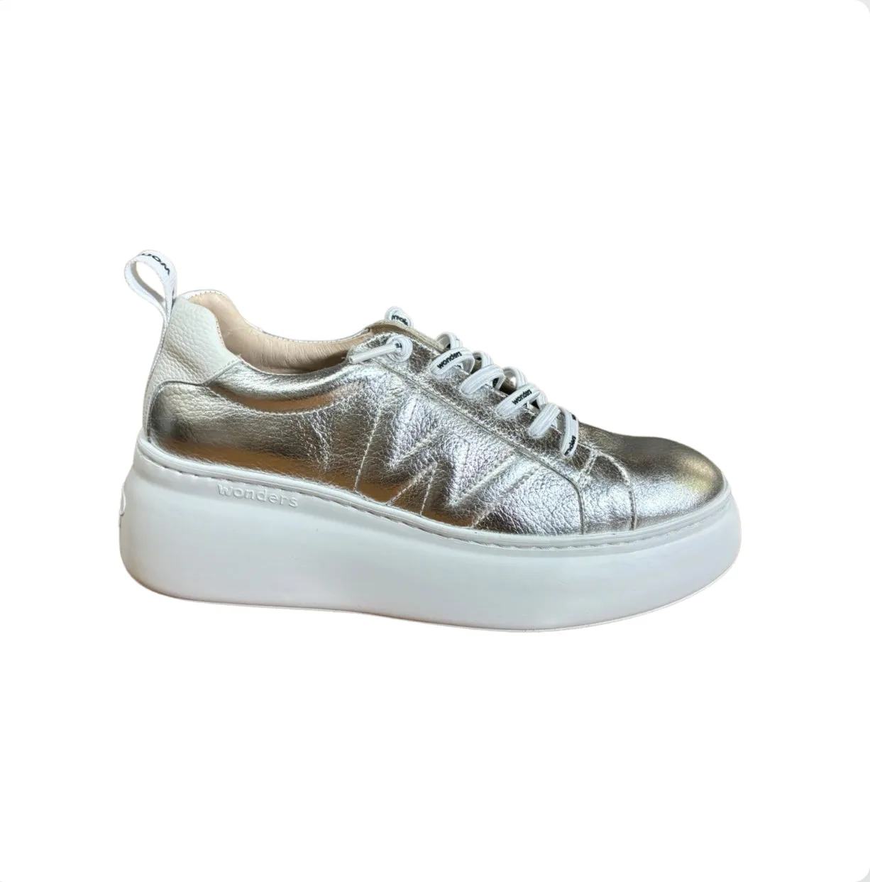 A2632 Silver Metallic Platform Sneaker