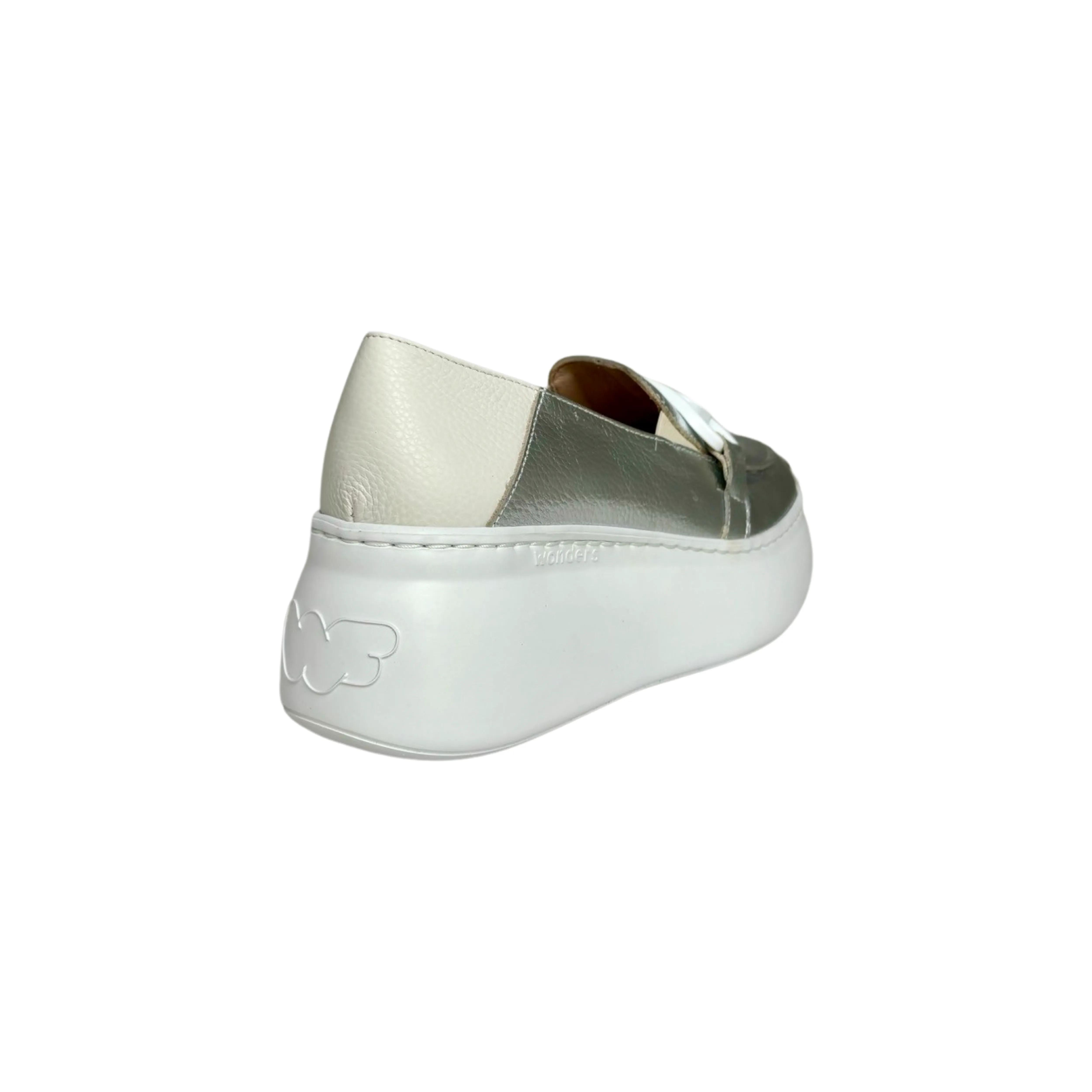 A2641 Silver Flatform Loafer