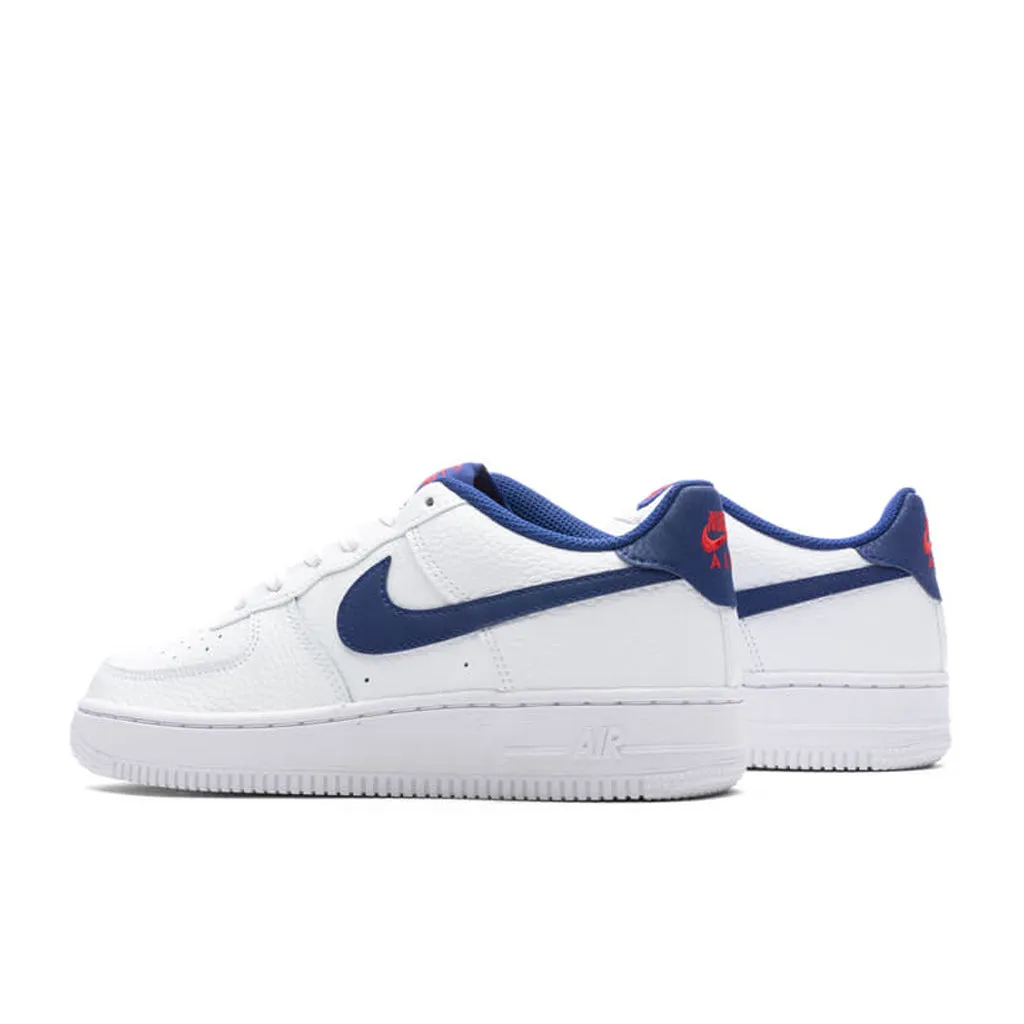 Air Force 1 (GS) - White/Deep Royal Blue/University Red