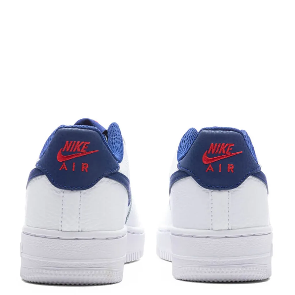 Air Force 1 (GS) - White/Deep Royal Blue/University Red