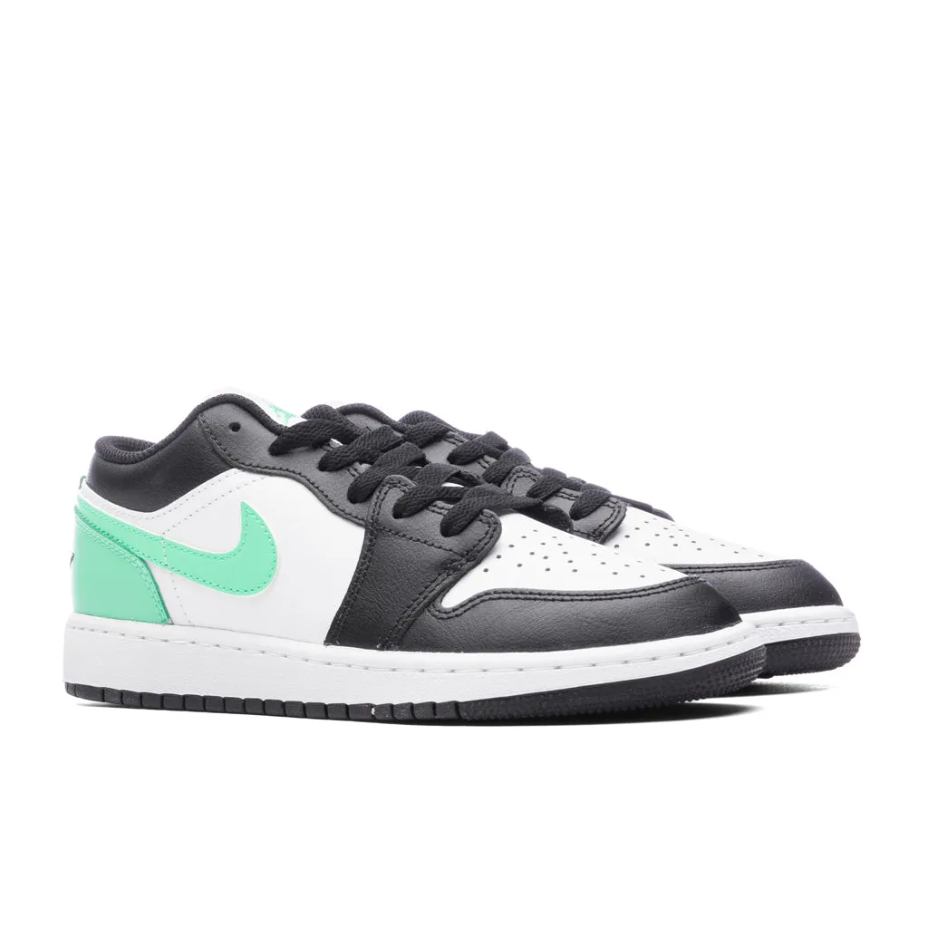 Air Jordan 1 Low (GS) - White/Black/Green Glow