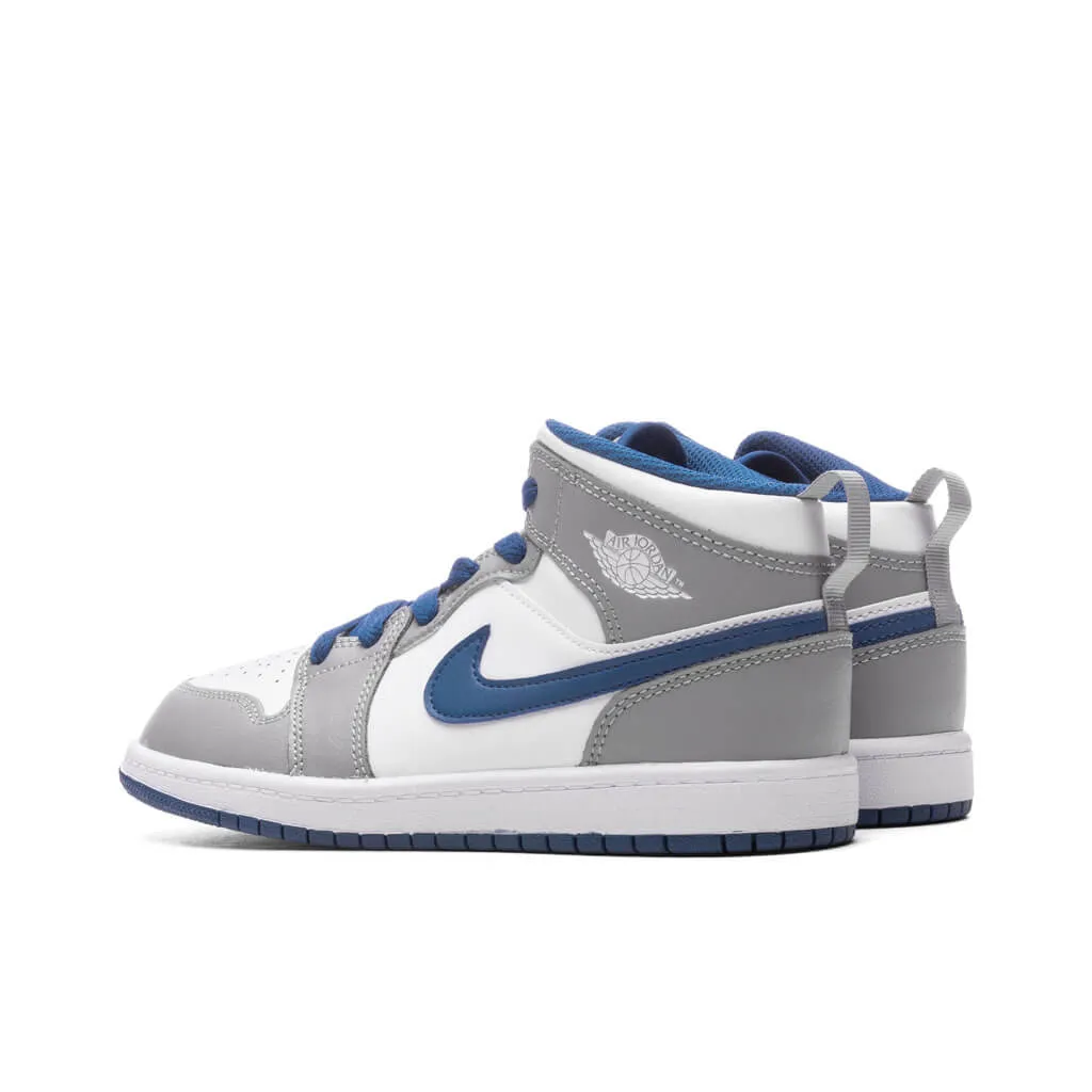 Air Jordan 1 Mid (PS) - Cement Grey/White/True Blue