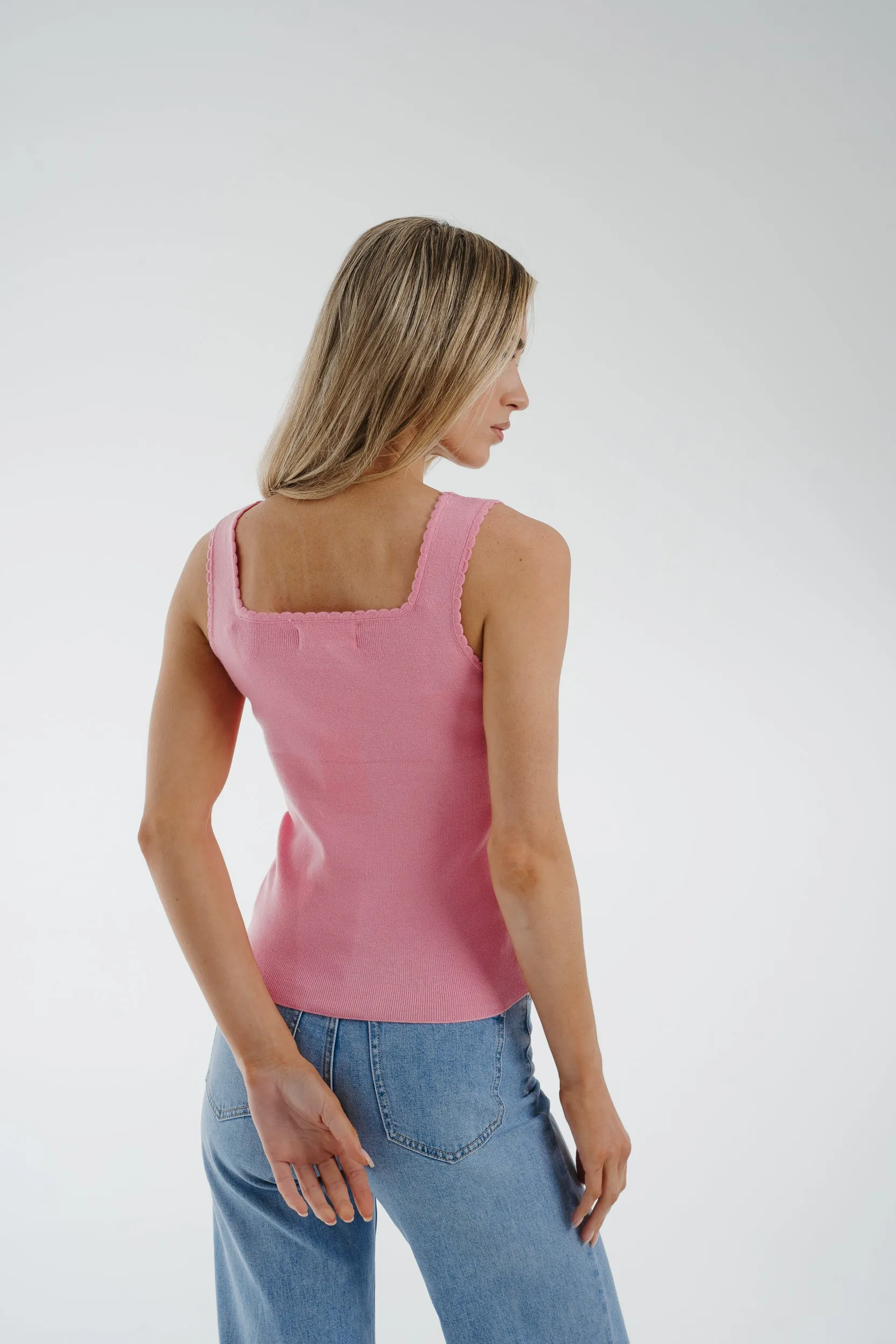 Ally Square Neck Vest In Pink