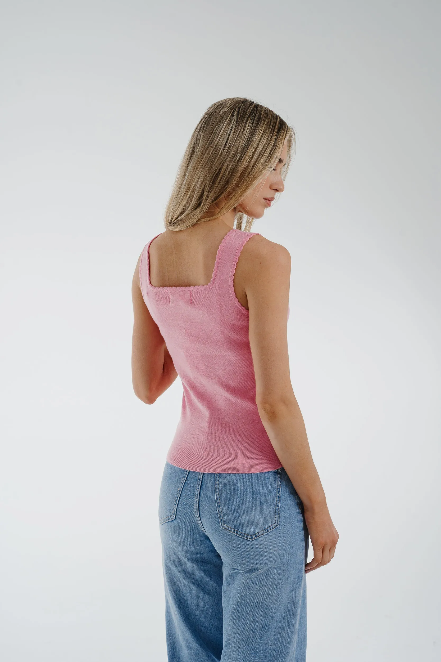 Ally Square Neck Vest In Pink