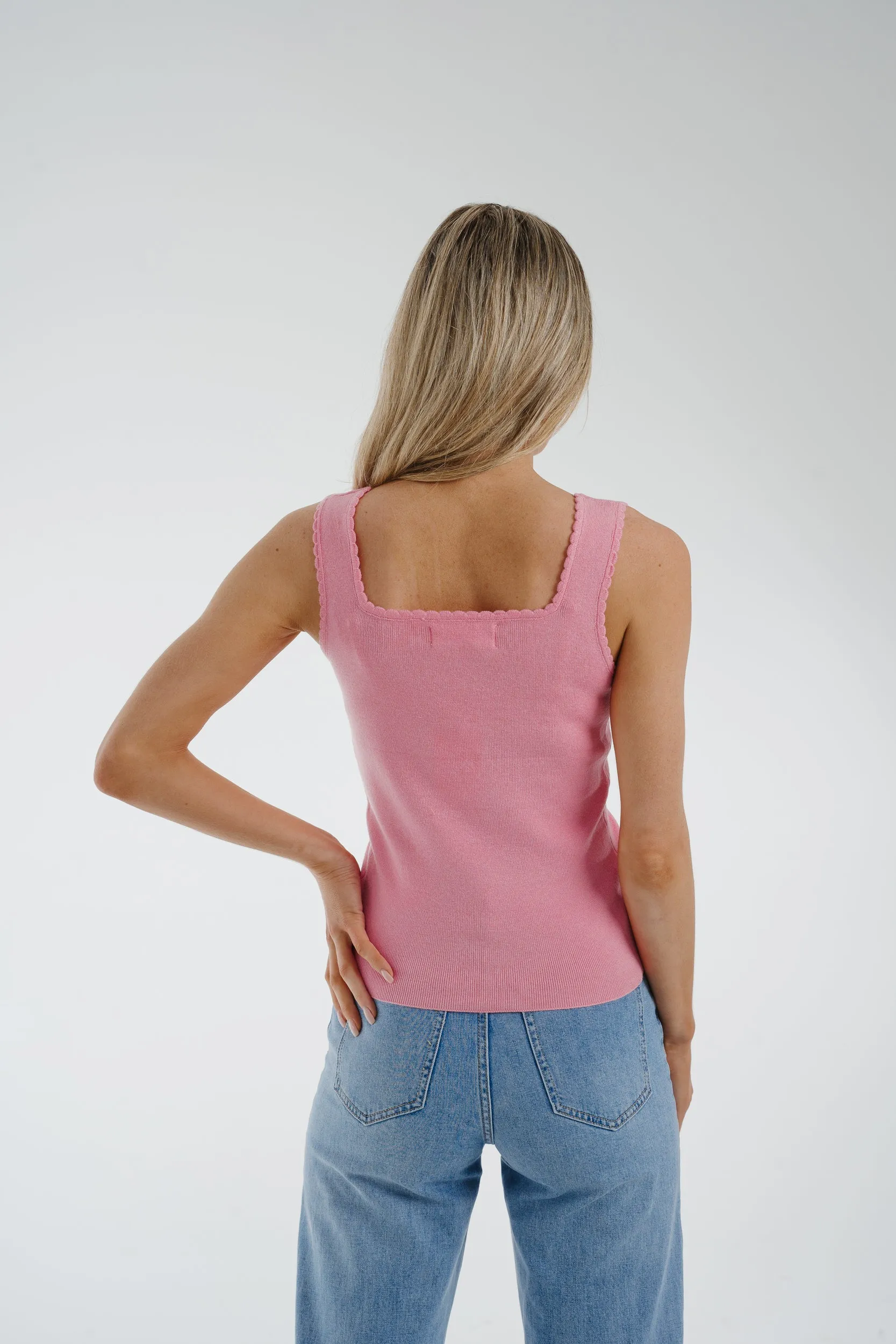 Ally Square Neck Vest In Pink