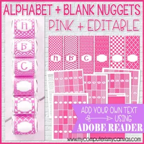 Alphabet   BLANK Nugget Wrappers {Pink} PRINTABLE