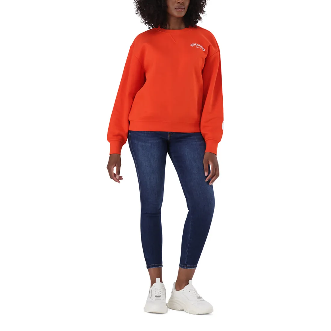 AMELIA TANGERINE OVERSIZED CREW NECK FLEECE SWEAT