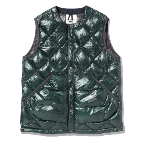 And Wander Diamond Stitch Down Vest Green