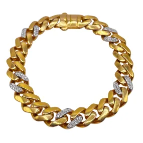 Anita Bracelet Partial Pave Yellow Gold