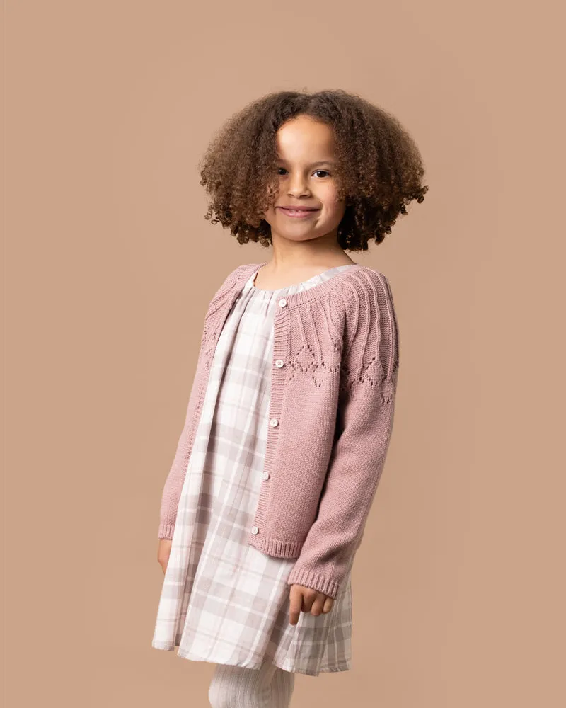 AUBREY NEEDLE OUT KNITTED CARDIGAN 3-7YRS