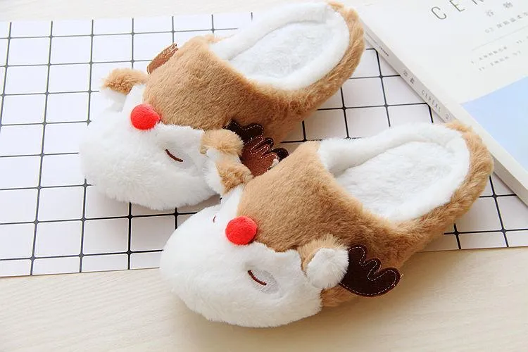 Autumn Winter Warm Unisex Cartoon Padded Non-slip Indoor House Slippers