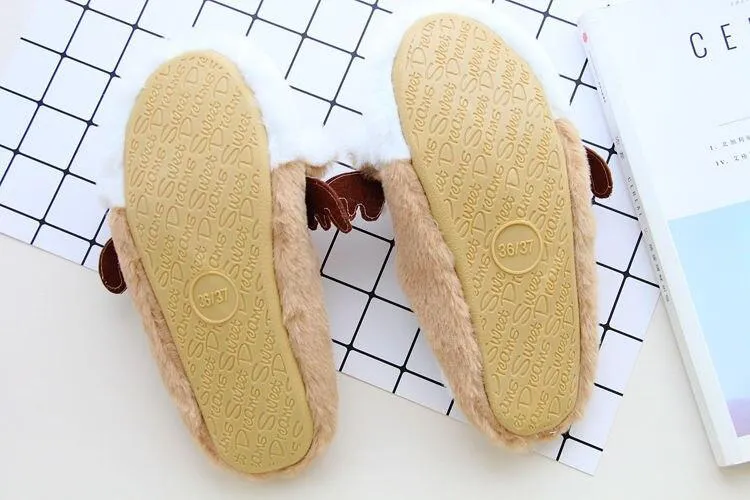 Autumn Winter Warm Unisex Cartoon Padded Non-slip Indoor House Slippers