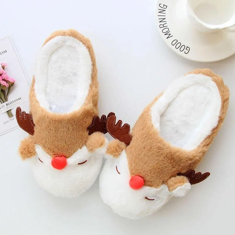 Autumn Winter Warm Unisex Cartoon Padded Non-slip Indoor House Slippers