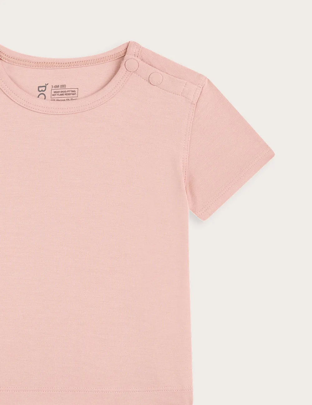 Baby Short Sleeve T-Shirt - Dusty Pink