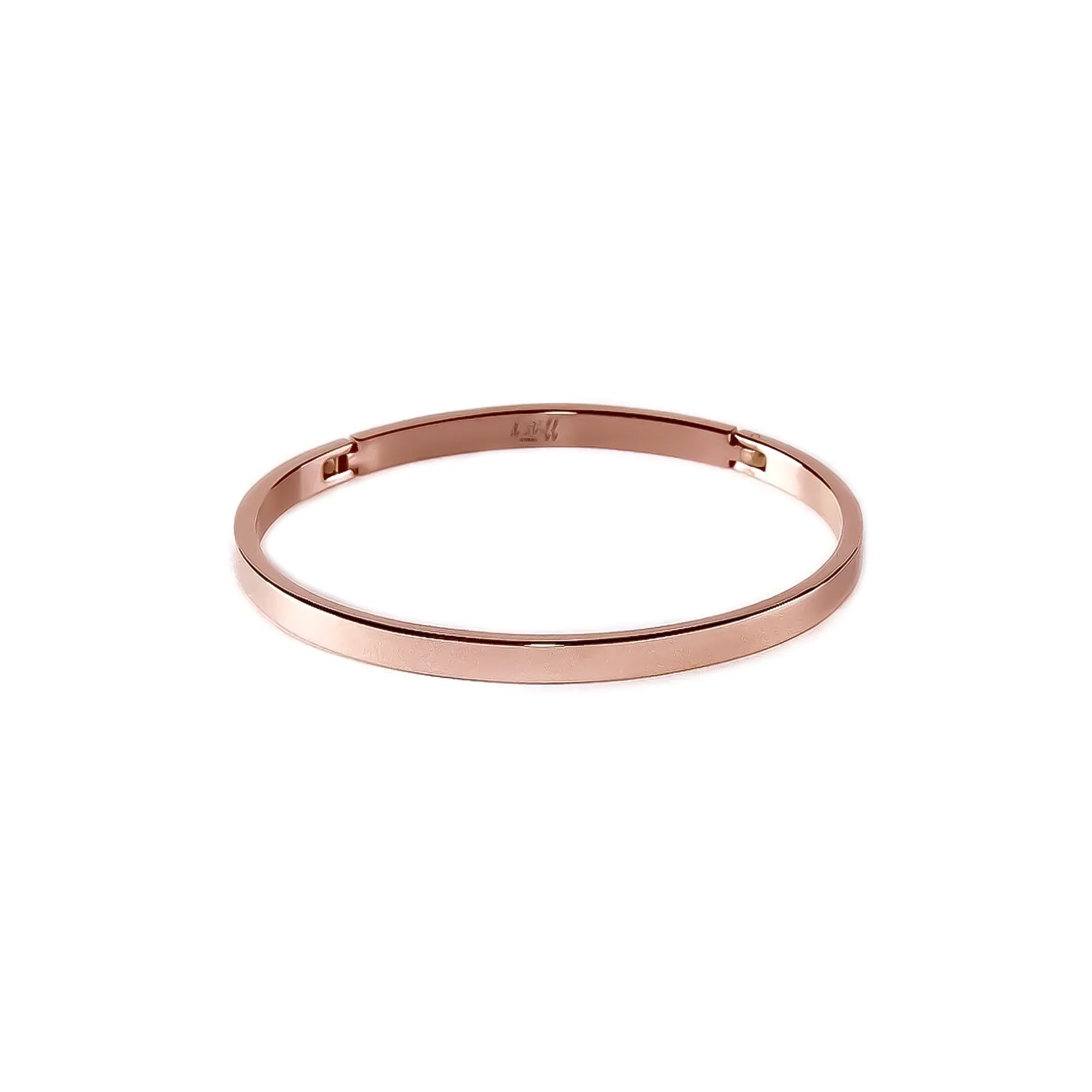 BG300RG B.Tiff Simplicity Narrow Matte Rose Gold Plated Stainless Steel Bangle Bracelet