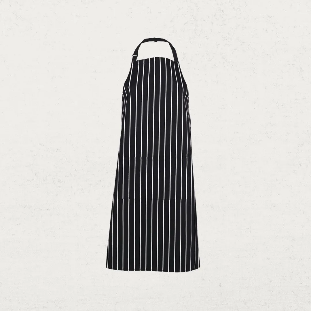 Bib Striped Apron with Pocket