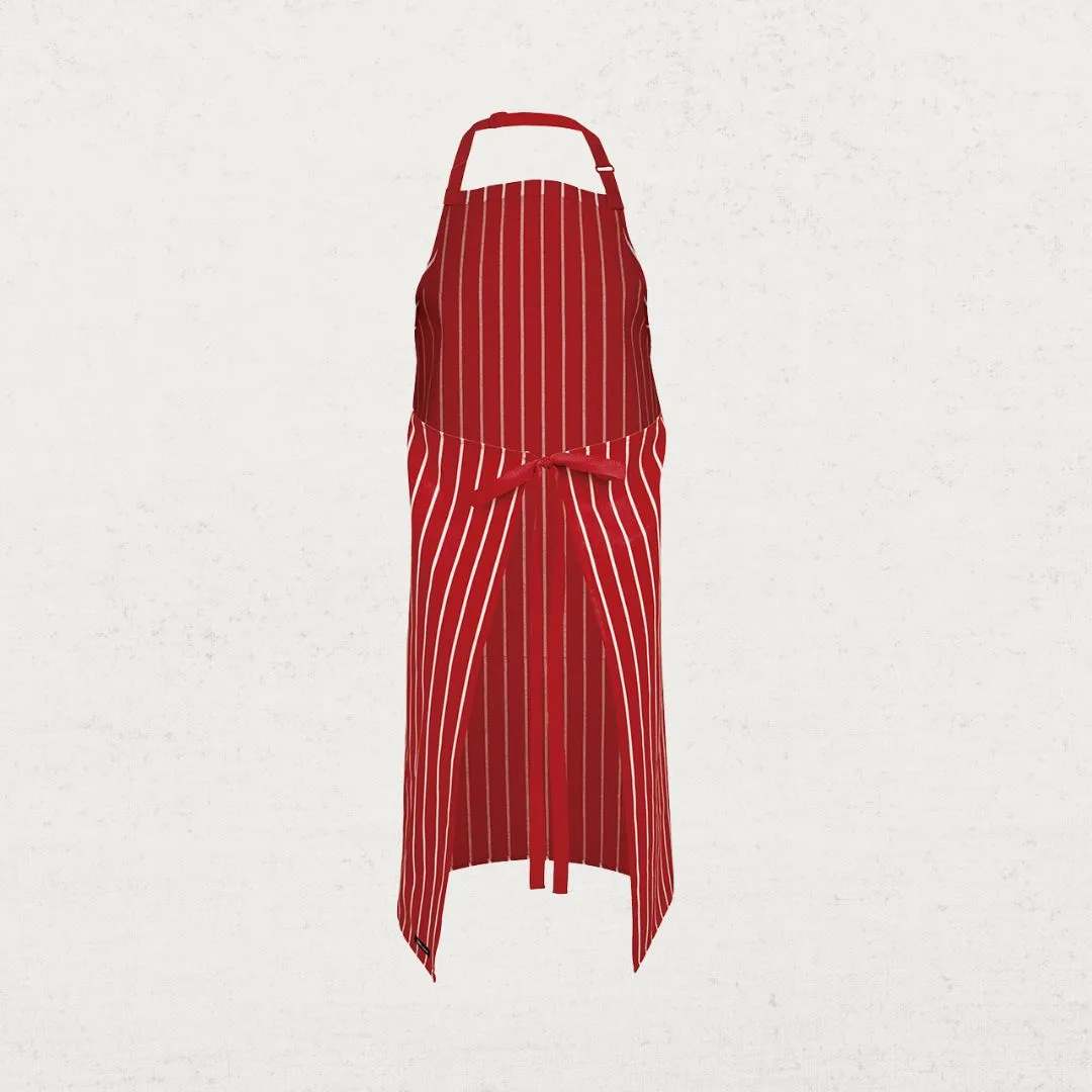 Bib Striped Apron with Pocket