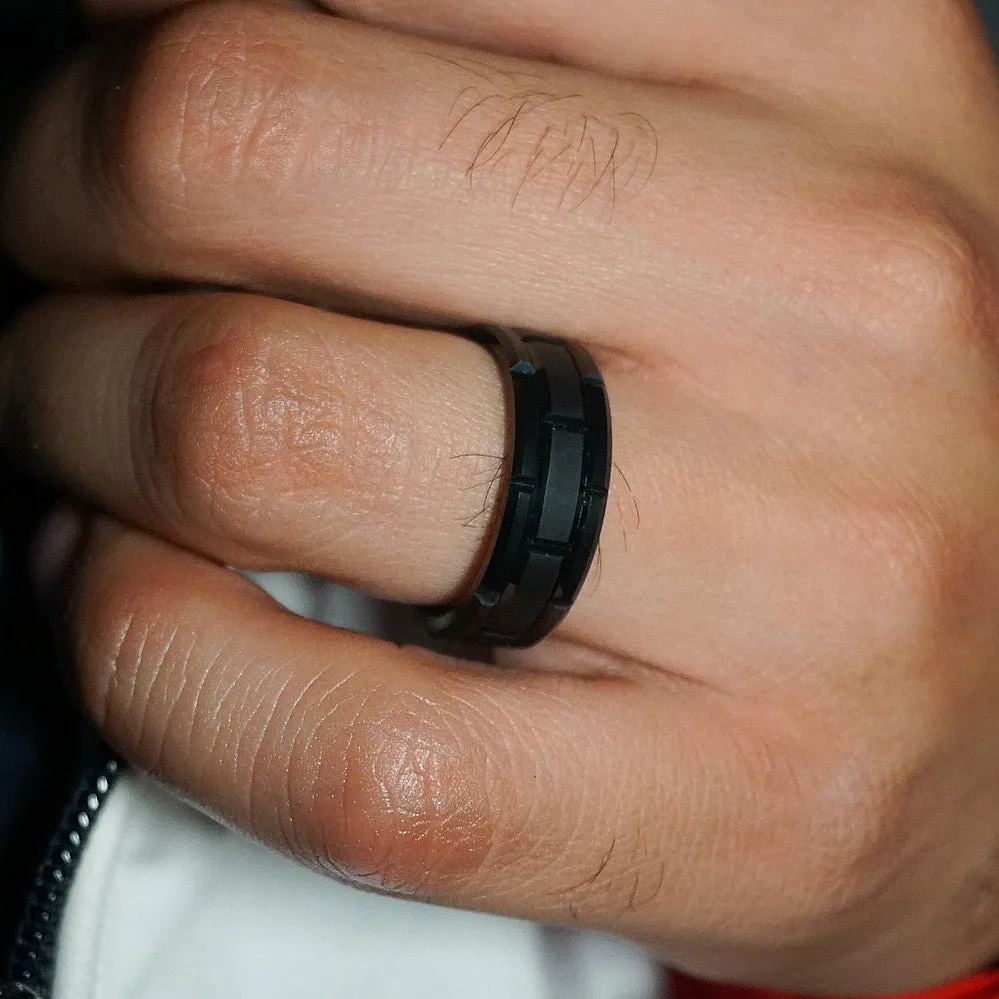 BLACK BRICKED TUNGSTEN BAND