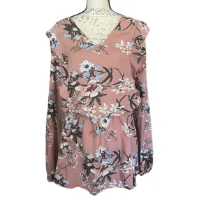 Bloomchic Plus Size Floral Long Sleeve Babydoll Shirt Size 30