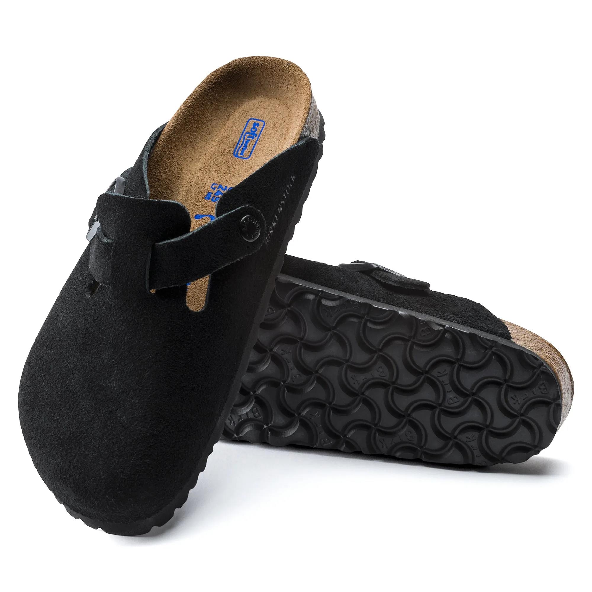 Boston Black Suede Soft Footbed