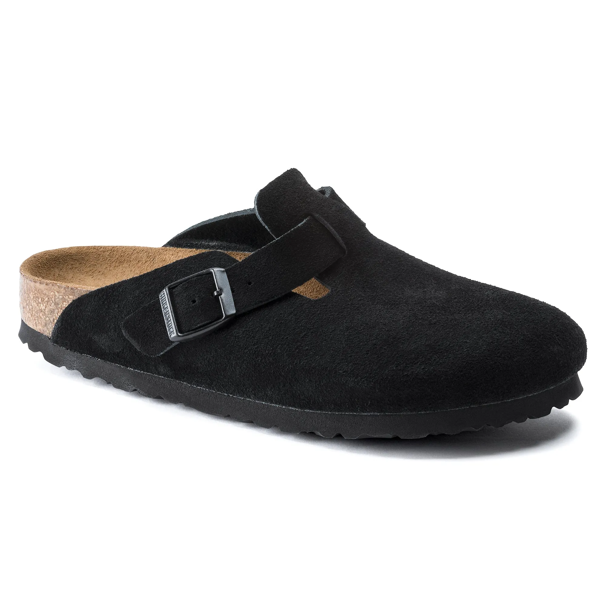 Boston Black Suede Soft Footbed