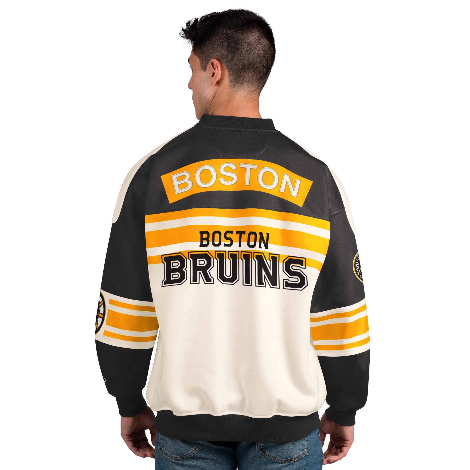 Boston Bruins Starter NHL Defense Crew Neck Sweater