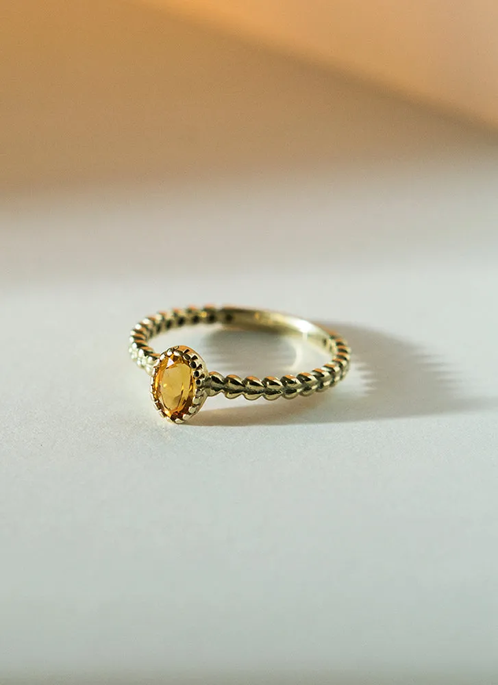 Caes citrine november birthstone ring 14k gold