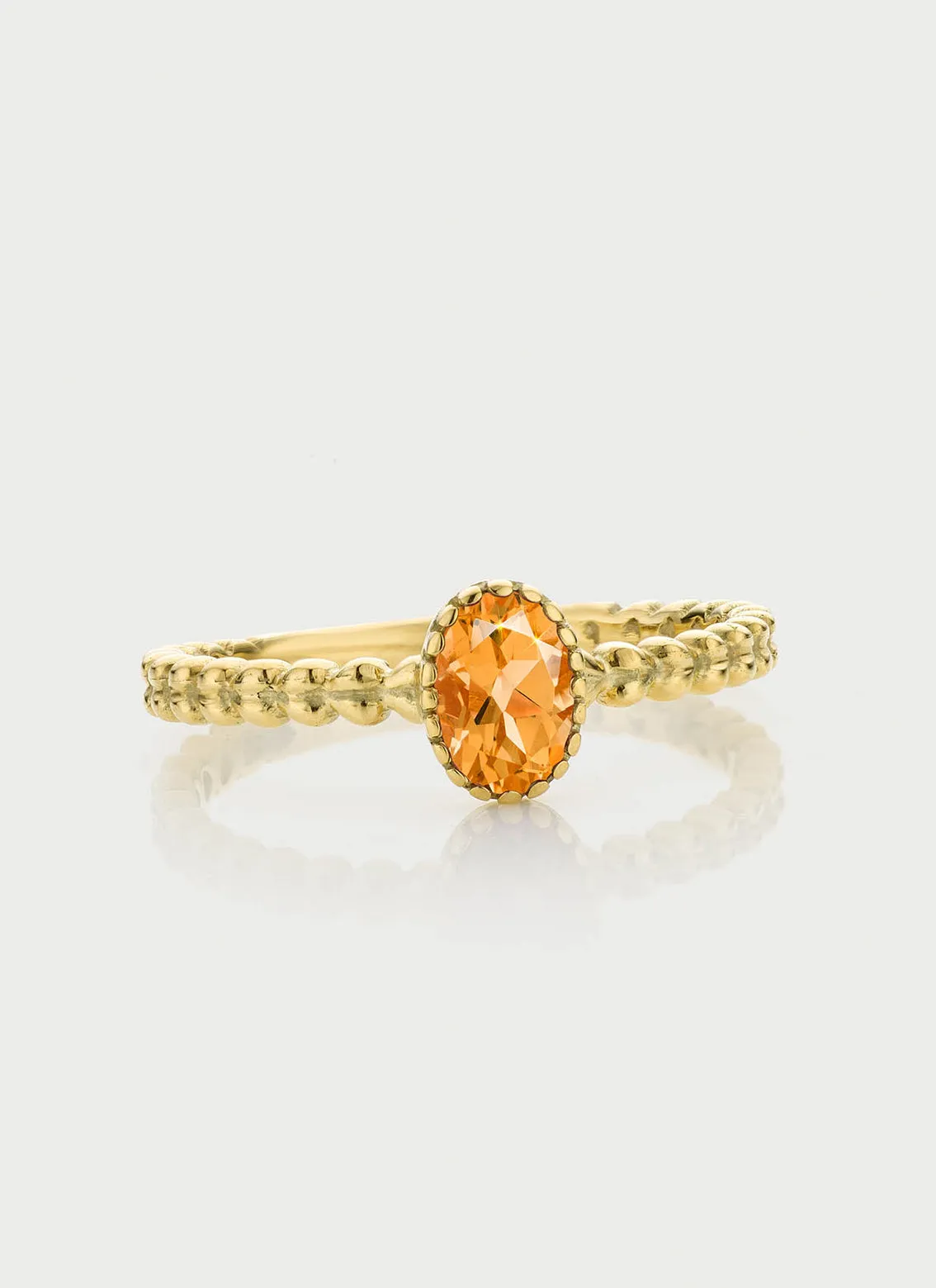 Caes citrine november birthstone ring 14k gold