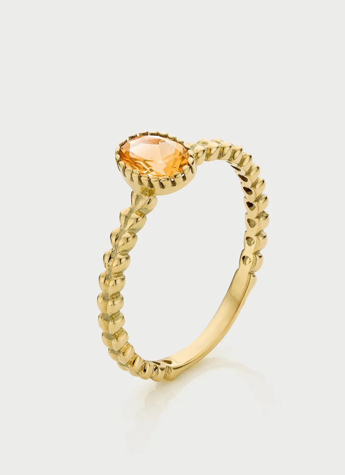 Caes citrine november birthstone ring 14k gold