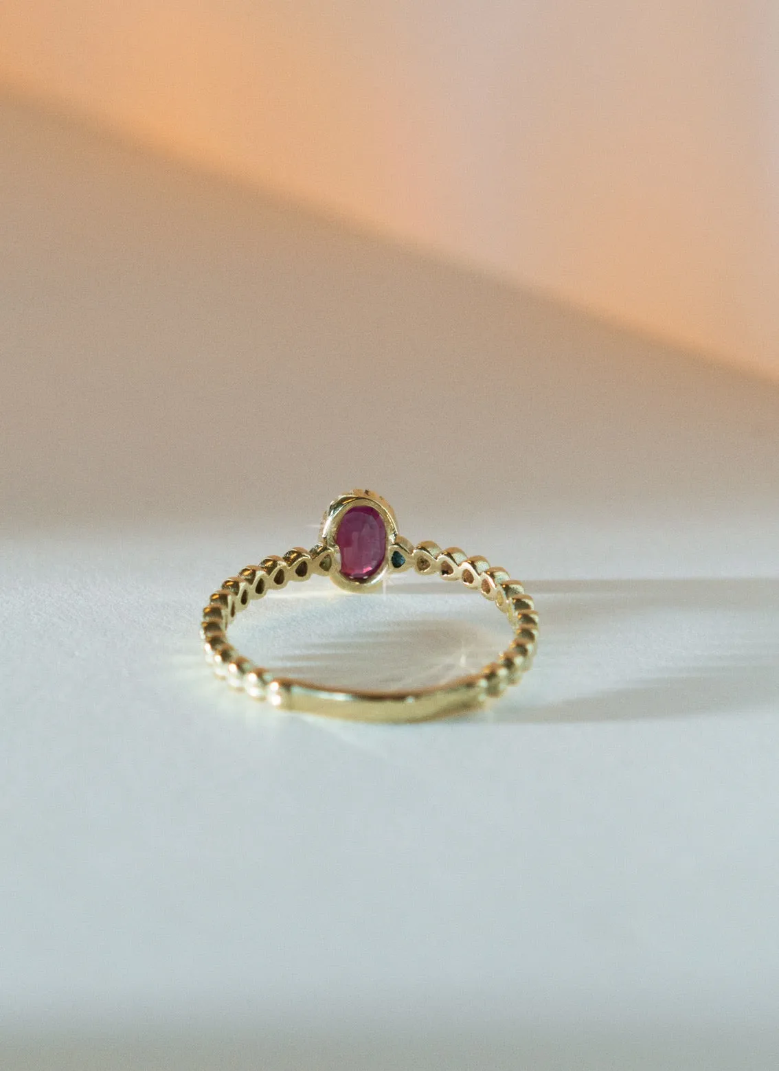 Caes ruby july birthstone ring 14k gold