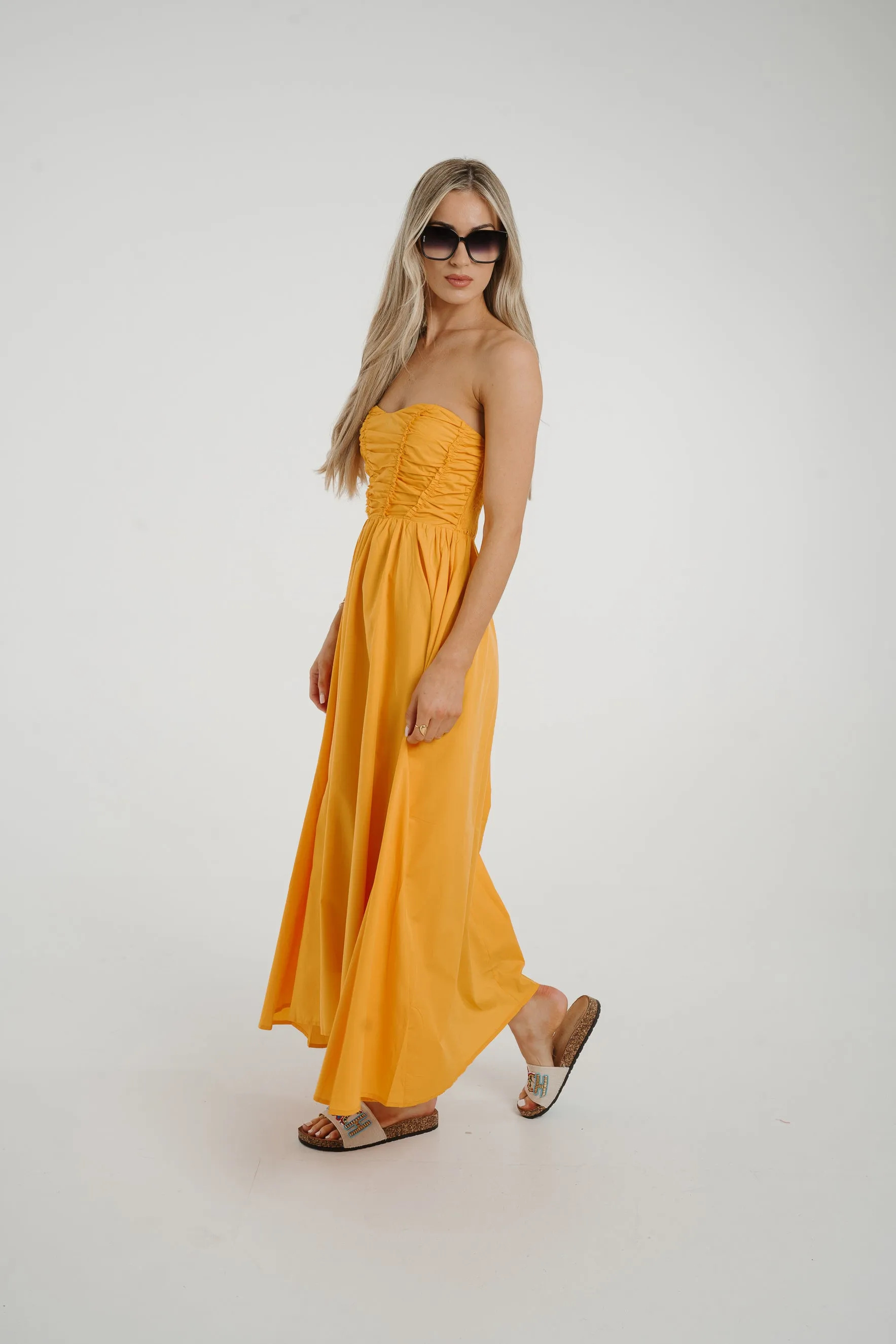 Caitlyn Corset Style Dress In Orange