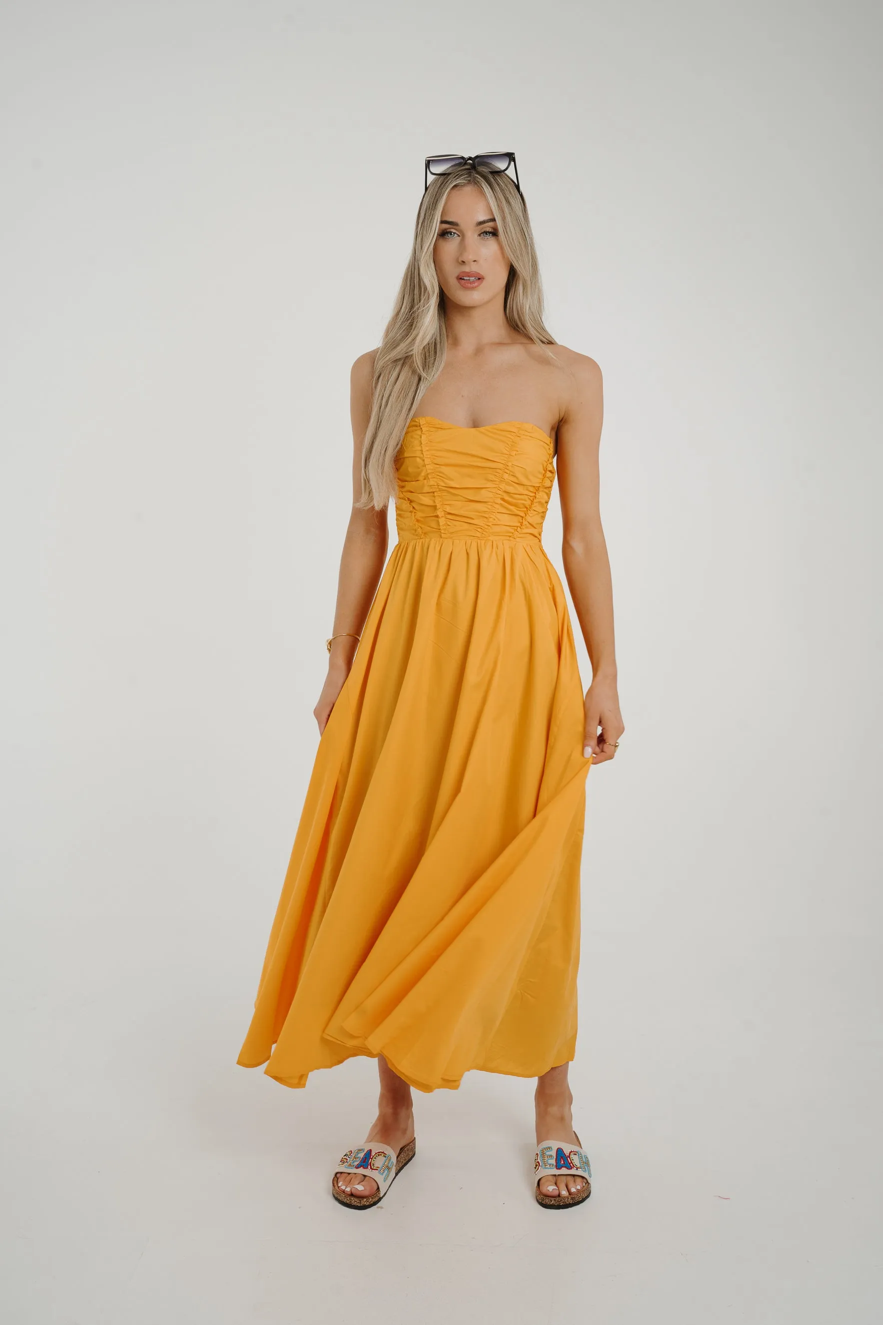 Caitlyn Corset Style Dress In Orange